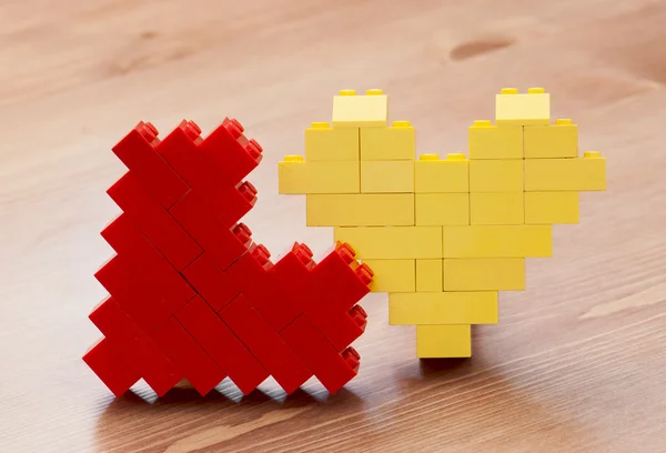 Twee lego harten — Stockfoto