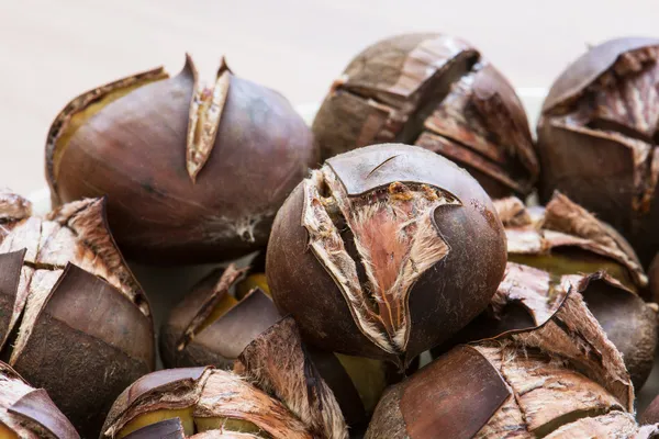 Pile of roasted chestnuts — Stock Photo, Image
