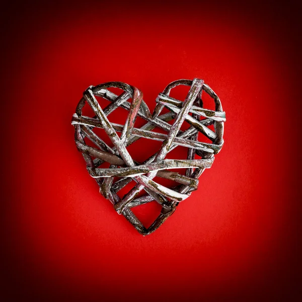 Dekorativní srdce pletené z papíru — Stock fotografie