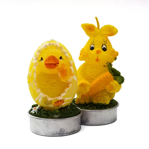 Decorative easter bunny and chick — Stock Photo, Image