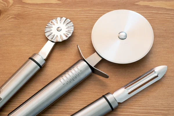 Ensemble d'outils de cuisine en acier inoxydable — Photo