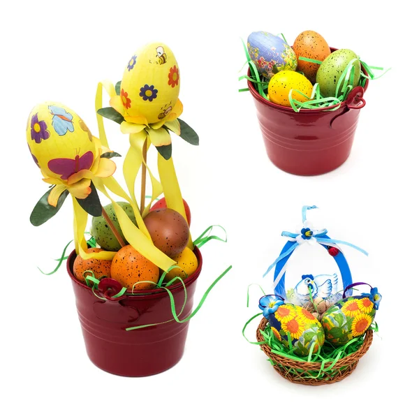 Collage de decoraciones coloridas de Pascua —  Fotos de Stock