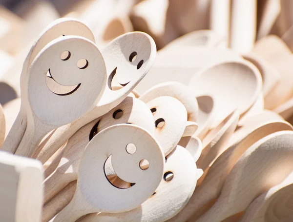 Carved wooden spoons — Stock Photo, Image