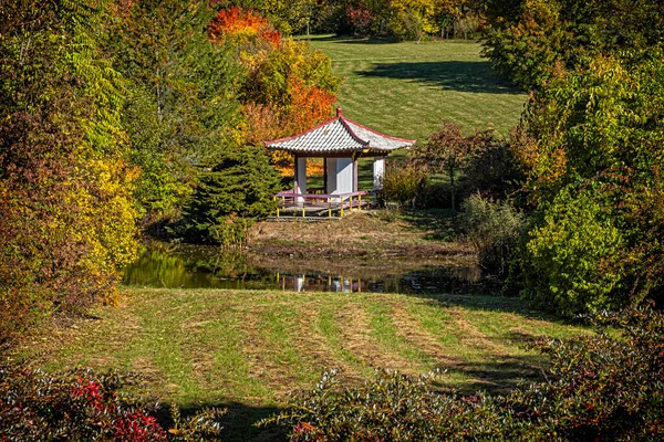 Architecture Asiatique Dans Arboretum Tesarske Mlynany République Slovaque Destination Voyage — Photo