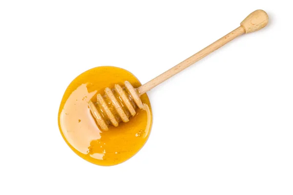Honey Dipper Puddle Isolated White — Stock Photo, Image