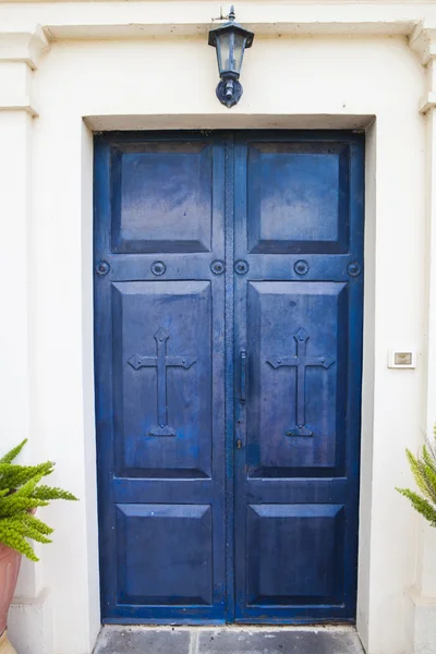 Porta azul — Fotografia de Stock