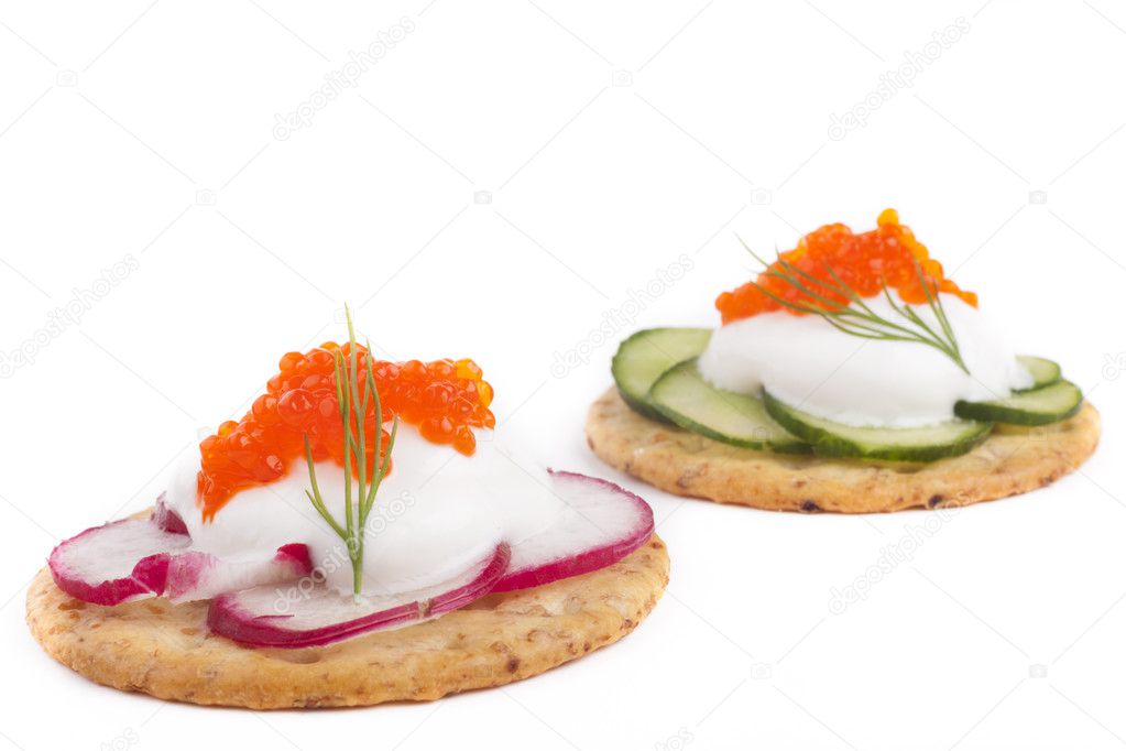 Caviar appetizer on Wite