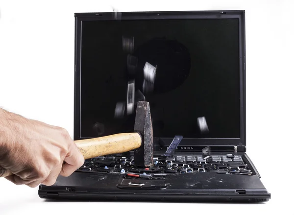 Baraking Laptop — Stockfoto