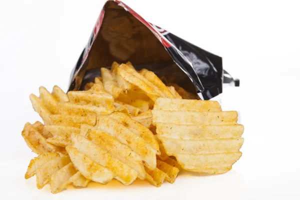 Chips in zak — Stockfoto