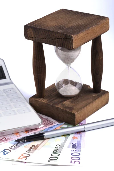Hourglass with Euros — Stock Photo, Image