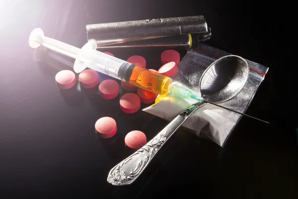 Φάρμακα με το κουτάλι — Φωτογραφία Αρχείου