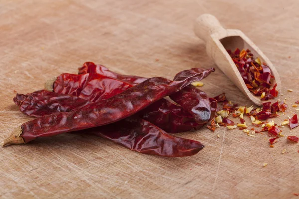 Chili on Wood — Stock Photo, Image