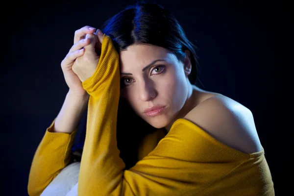 Sad beautiful woman looking — Stock Photo, Image