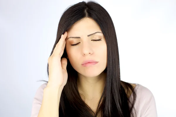 Woman suffering strong migraine — Stock Photo, Image