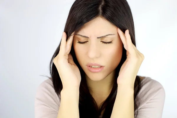Beautiful woman with terrible headache — Stock Image Beautiful woman with terrible headache Stock Picture