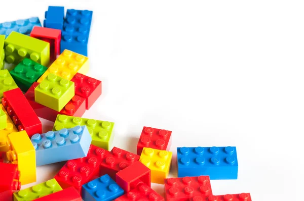 Lego blokken met kopie ruimtekadın polis izole beyaz zemin üzerinde bir bilet yazmak — Stockfoto