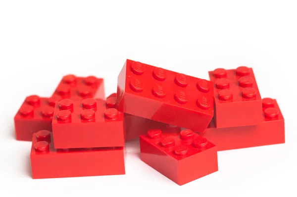 Rode lego blokken — Stockfoto