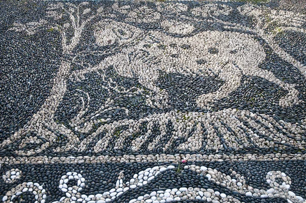 Jardín del Palazzo Reale Mosaico de tierra en Génova ciudad italia — Foto de Stock