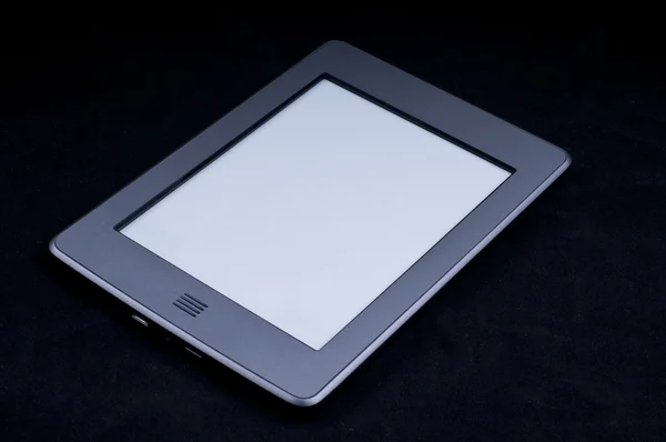 E-book reader on the black background — Stock Photo, Image