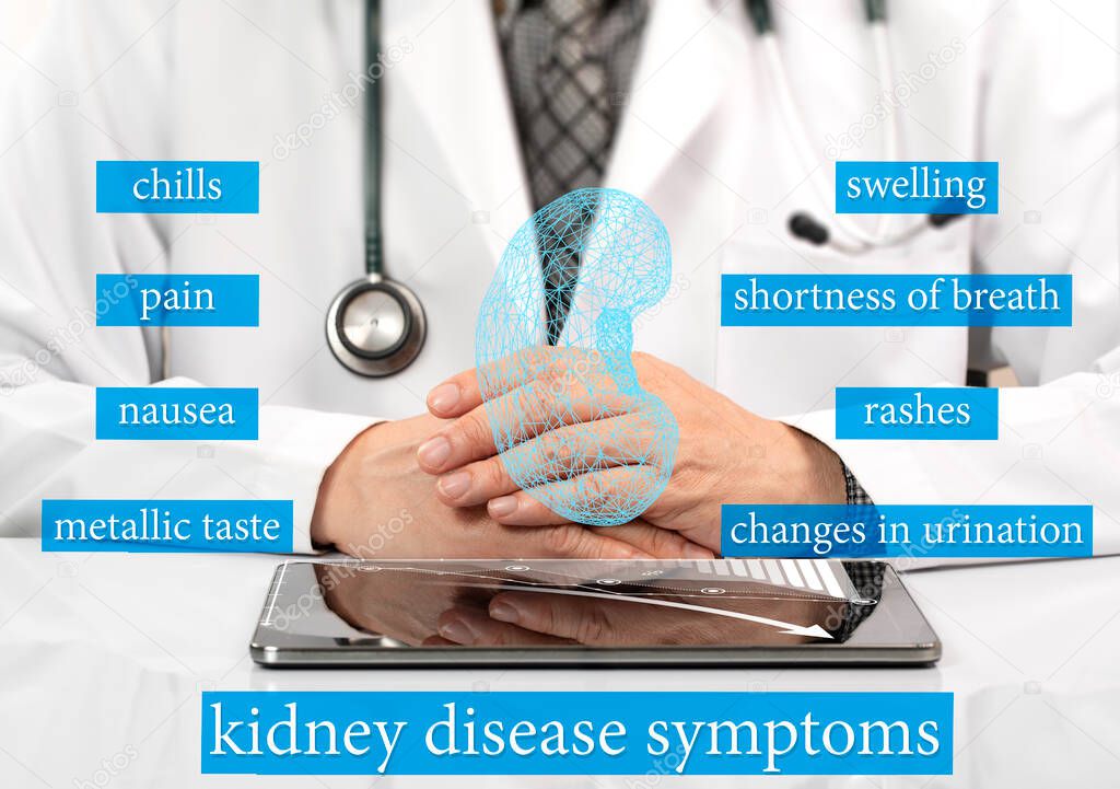 A doctor presenting kidney disease symptoms.