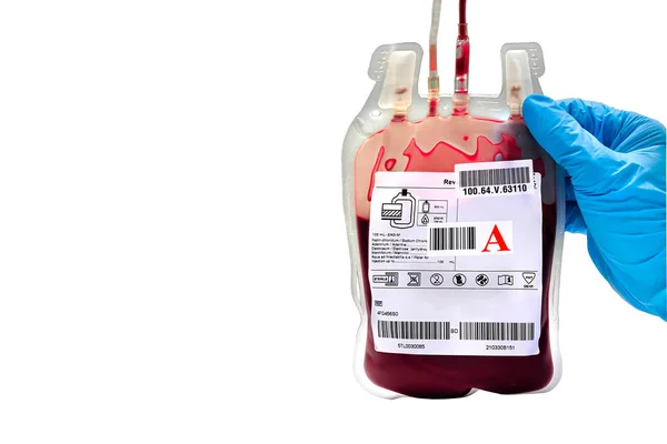 Una Mano Sosteniendo Una Bolsa Sangre — Foto de Stock