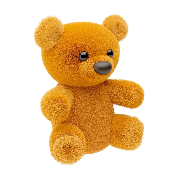 一只可爱的毛绒玩具熊的3D图解 — 图库照片