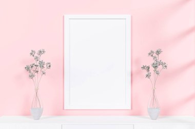 Çiçek vazosuyla hazırlanmış 3D çerçeve modeli.