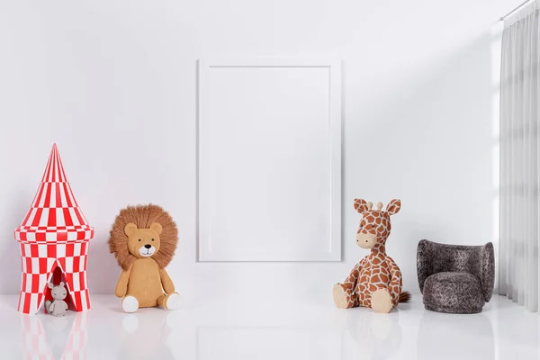 Rendered Illustration Child Play Room Large Stuffed Toy Animal — ストック写真