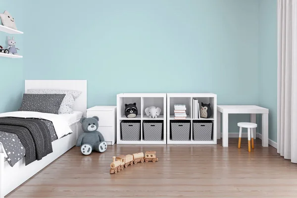 Çocukların Yatak Odasının Duvar Modellemesi Boyutlu Resimleme Kişiselleştirilebilir Arka Plan — Stok fotoğraf