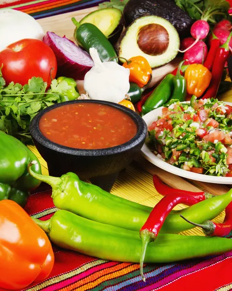 Traditional mexican salsas — Stock Photo, Image