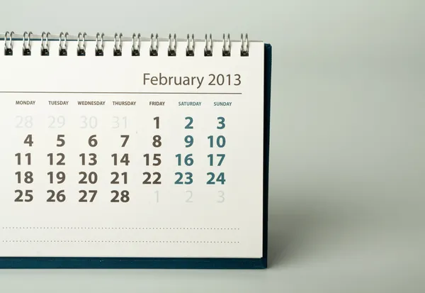 Calendario del año 2013. Febrero — Foto de Stock