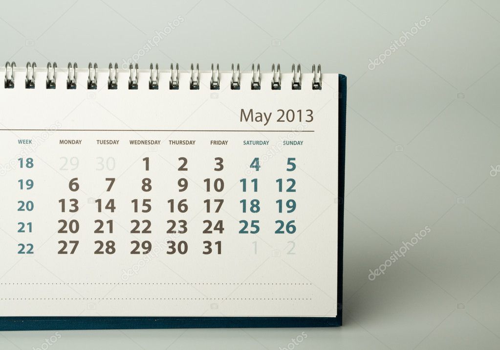 2013 year calendar. May