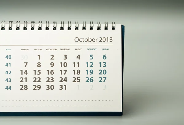 Calendario del año 2013. Octubre —  Fotos de Stock