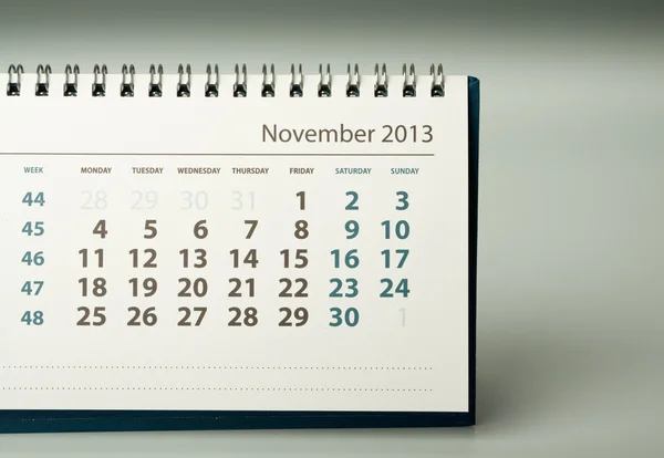 Календарь 2013 года. Ноябрь — стоковое фото