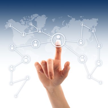 düğmeye bas. sosyal ağ.