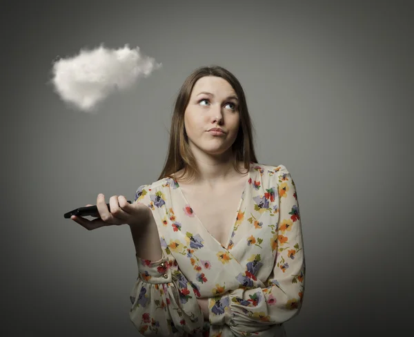 Girl and cloud — Stock Photo, Image