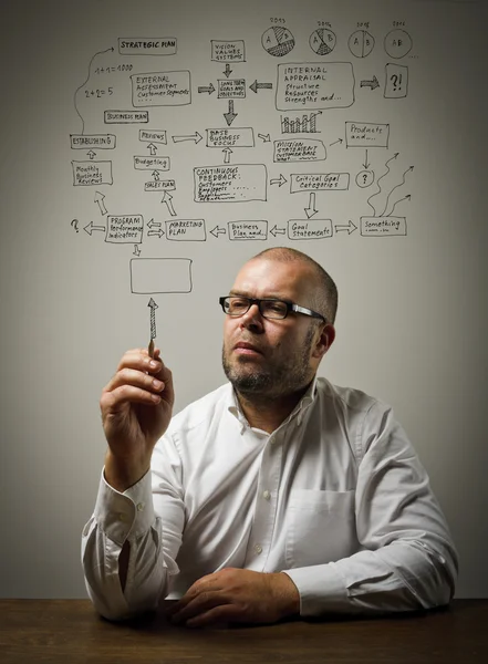 Man in white and plan Stock Photo