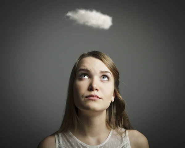 Girl and cloud — Stock Photo, Image