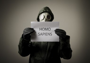 gaz maskesi. Homo sapiens.