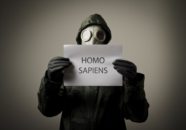 Gas mask. Homo sapiens.