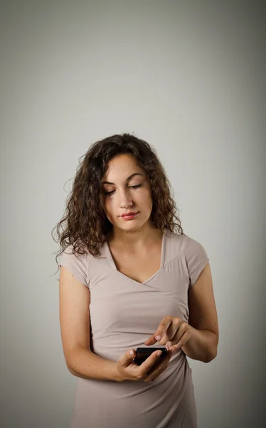 Fille avec téléphone — Photo