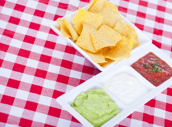 Tres salsas mexicanas — Foto de Stock