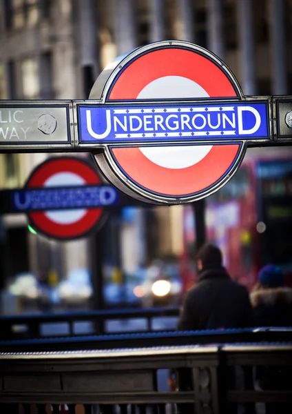 Londýnské podzemní znamení — Stock fotografie