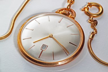 Golden pocket watch clipart