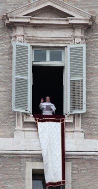 Pope Francis I during the first Angelus clipart