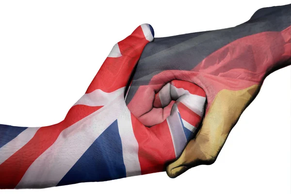 Handshake between United Kingdom and Germany — Stock Photo, Image