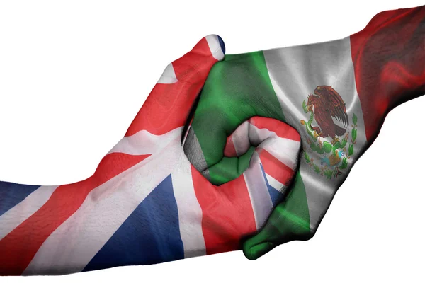 Handshake between United Kingdom and Mexico — Stock Photo, Image