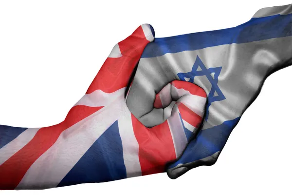 Handshake between United Kingdom and Israel — Stock Photo, Image