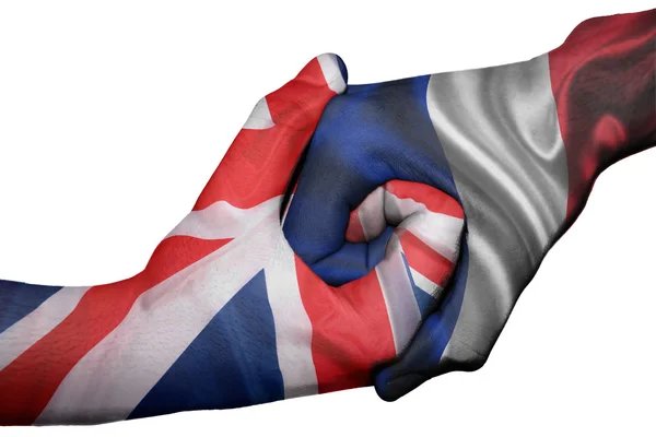 Handshake between United Kingdom and France — Stock Photo, Image