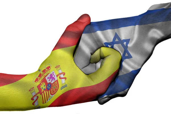 Handshake between Spain and Israel — Stock Photo, Image